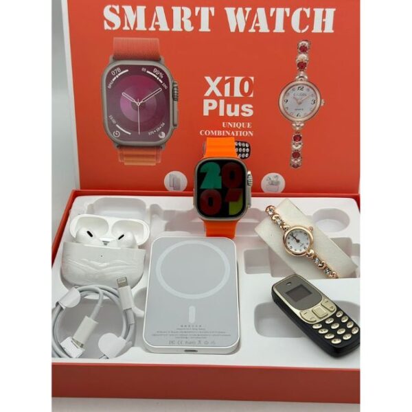 SMART WATCH X10 PLUS UNIQUE CAMBINATION NIICLE ,POWER BANK AND AIRPODS