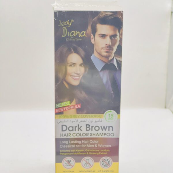 lady DIANA dark brown hair color shampoo